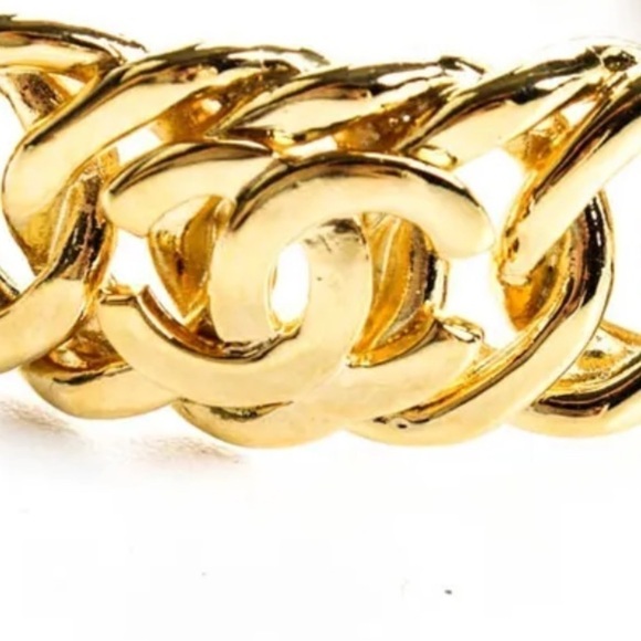 CHANEL 3P CoCo Mark Chain Bangle Gold Plated Bracelet - Picture 2 of 10